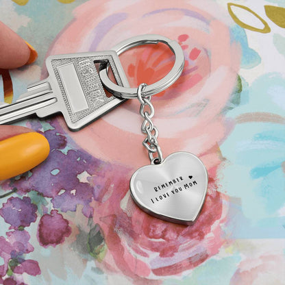 Remember I Love You Heart Keychain , gift for mom , christmas gift, mothers day gift - Lulu & Co